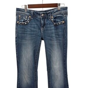 Miss Me Embellished Jeans Womens Bootcut Sequin Pockets Low Rise Denim‎